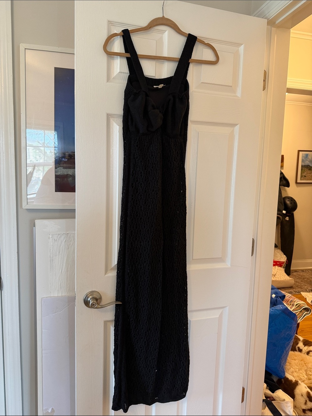 Black Maxi Dress with Bow Detail